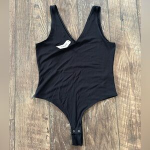 Garage Black Ribbed Bodysuit